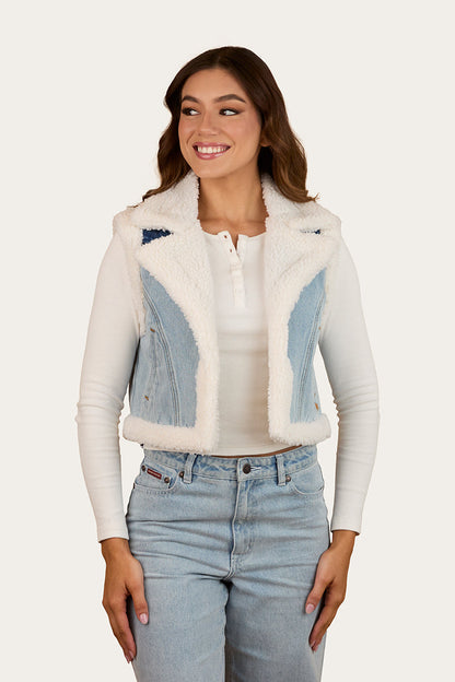 Ringers Western Amaya Womens Denim Sherpa Vest