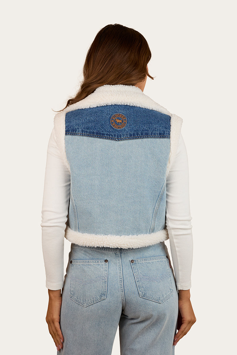 Ringers Western Amaya Womens Denim Sherpa Vest