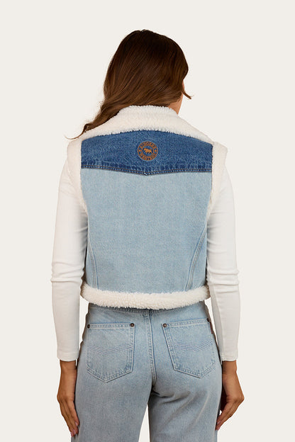 Ringers Western Amaya Womens Denim Sherpa Vest