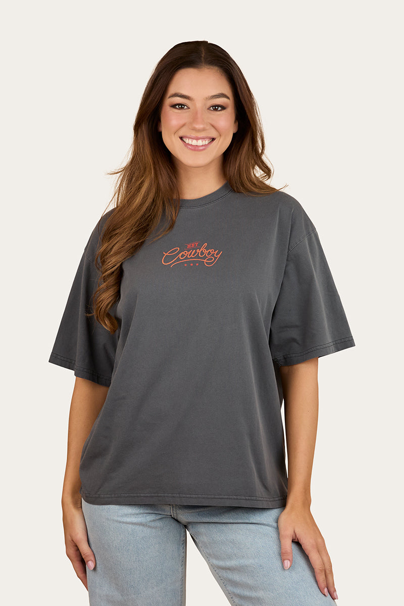 Ringers Western Hey Cowboy Womens Oversized T-Shirt