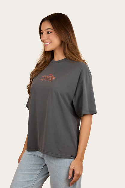 Ringers Western Hey Cowboy Womens Oversized T-Shirt