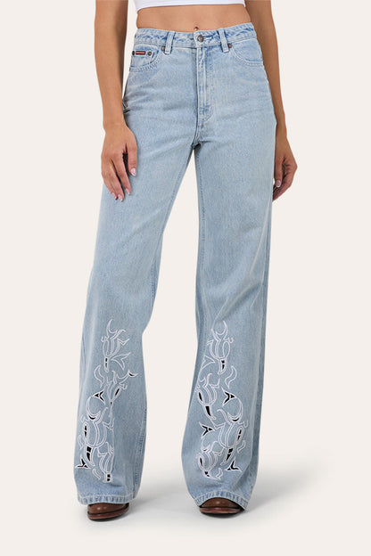 Ringers Western April Womens High Rise Wide Leg Jean