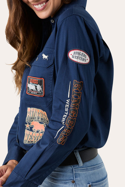 Ringers Western Trail Blazer Womens Full Button Work Shirt