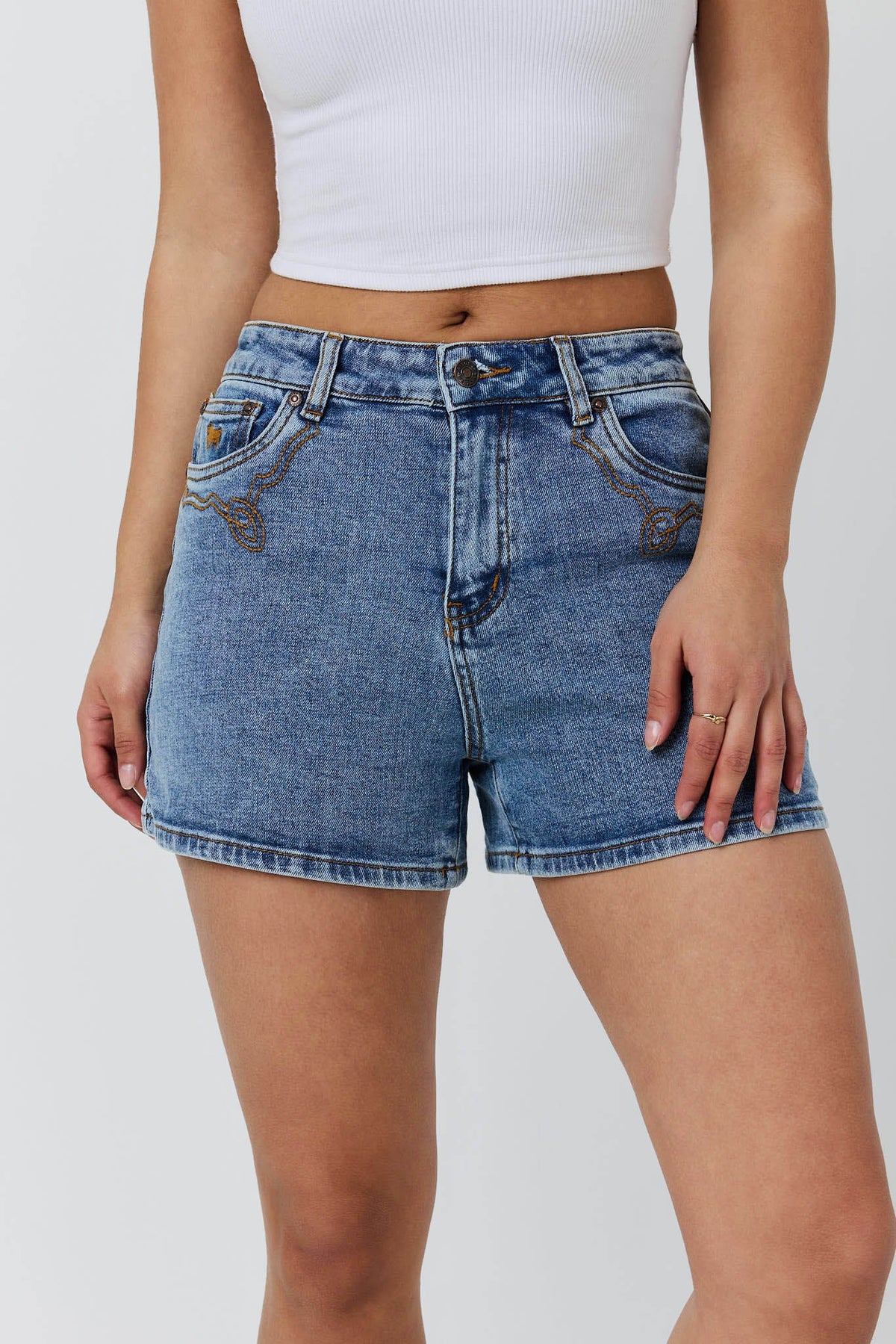 Ringers Western Nashville Womens Faux Suede Trim Short