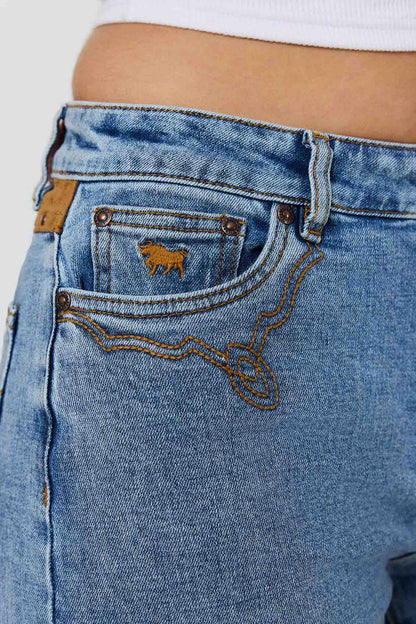 Ringers Western Nashville Womens Faux Suede Trim Short