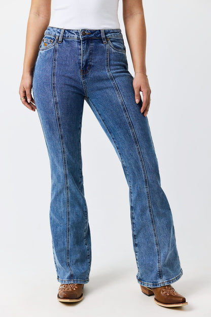 Ringers Western Penny Starstruck Womens High Rise Bootleg Jean