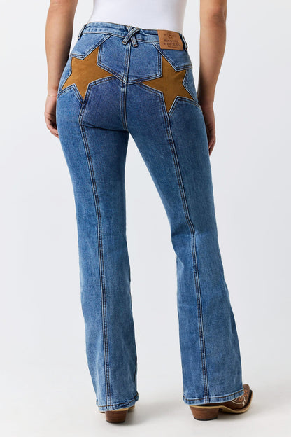 Ringers Western Penny Starstruck Womens High Rise Bootleg Jean