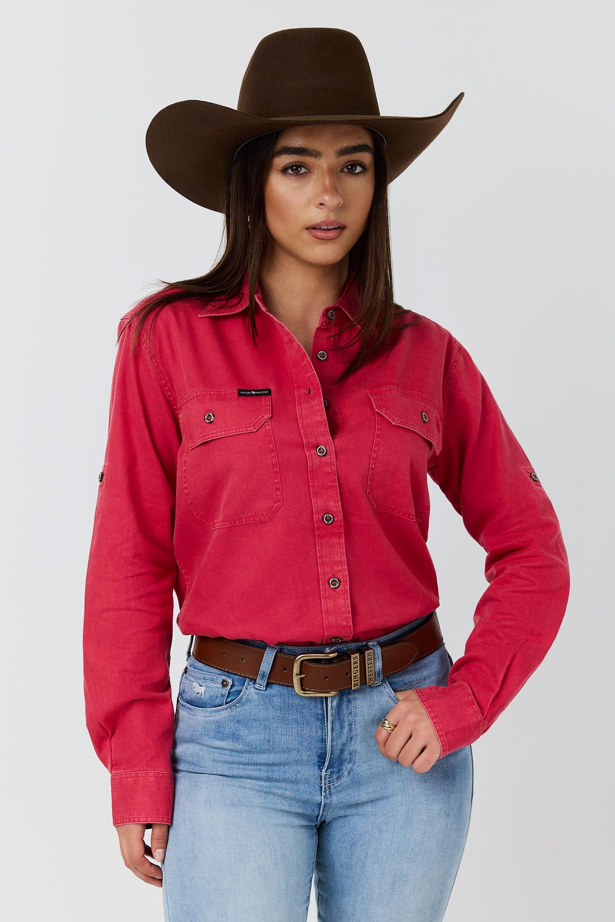 Ringers Western Pentecost Rugged Womens Full Button Work Shirt
