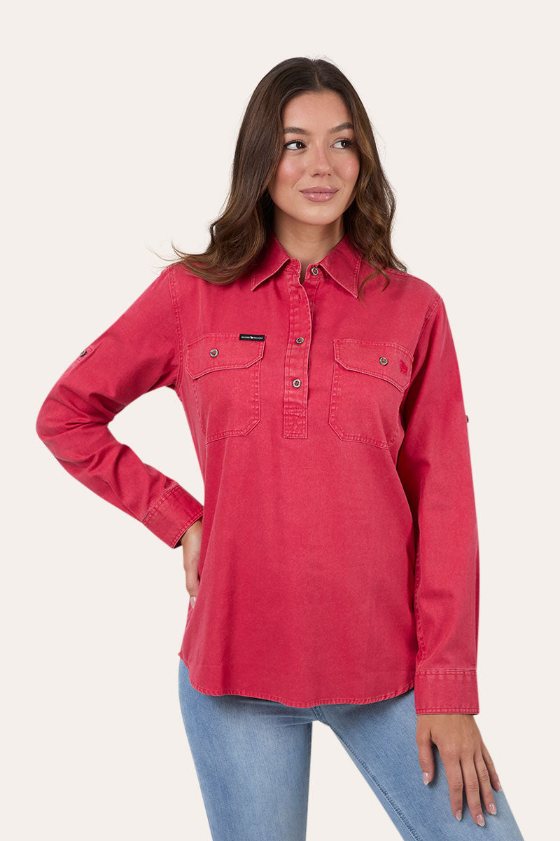 Ringers Western Pentecost Rugged Womens Half Button Work Shirt