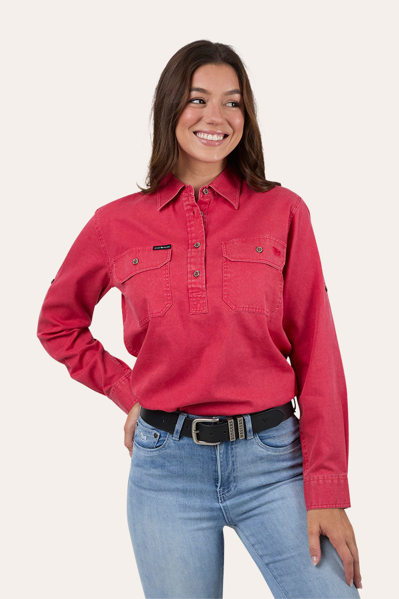 Ringers Western Pentecost Rugged Womens Half Button Work Shirt