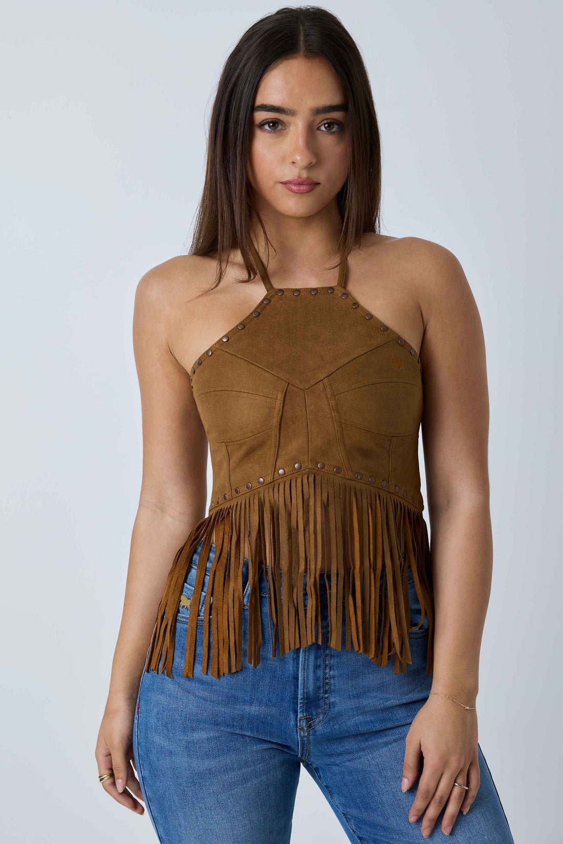 Ringers Western Willow Womens Faux Suede Halter Top