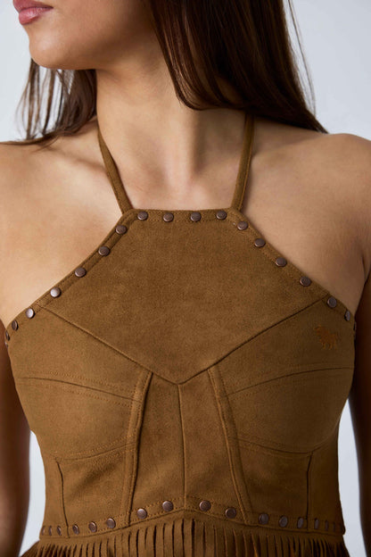 Ringers Western Willow Womens Faux Suede Halter Top