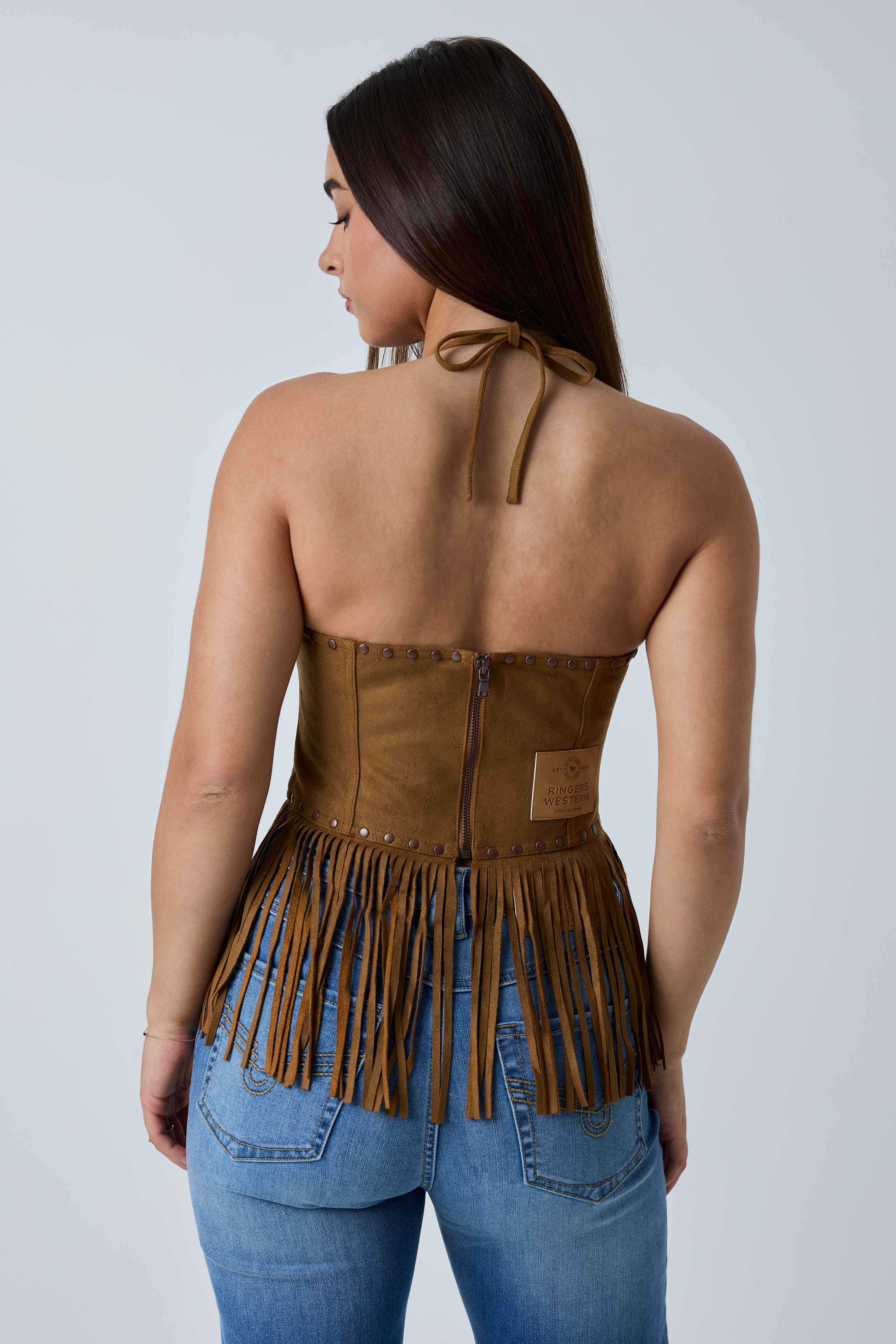 Ringers Western Willow Womens Faux Suede Halter Top