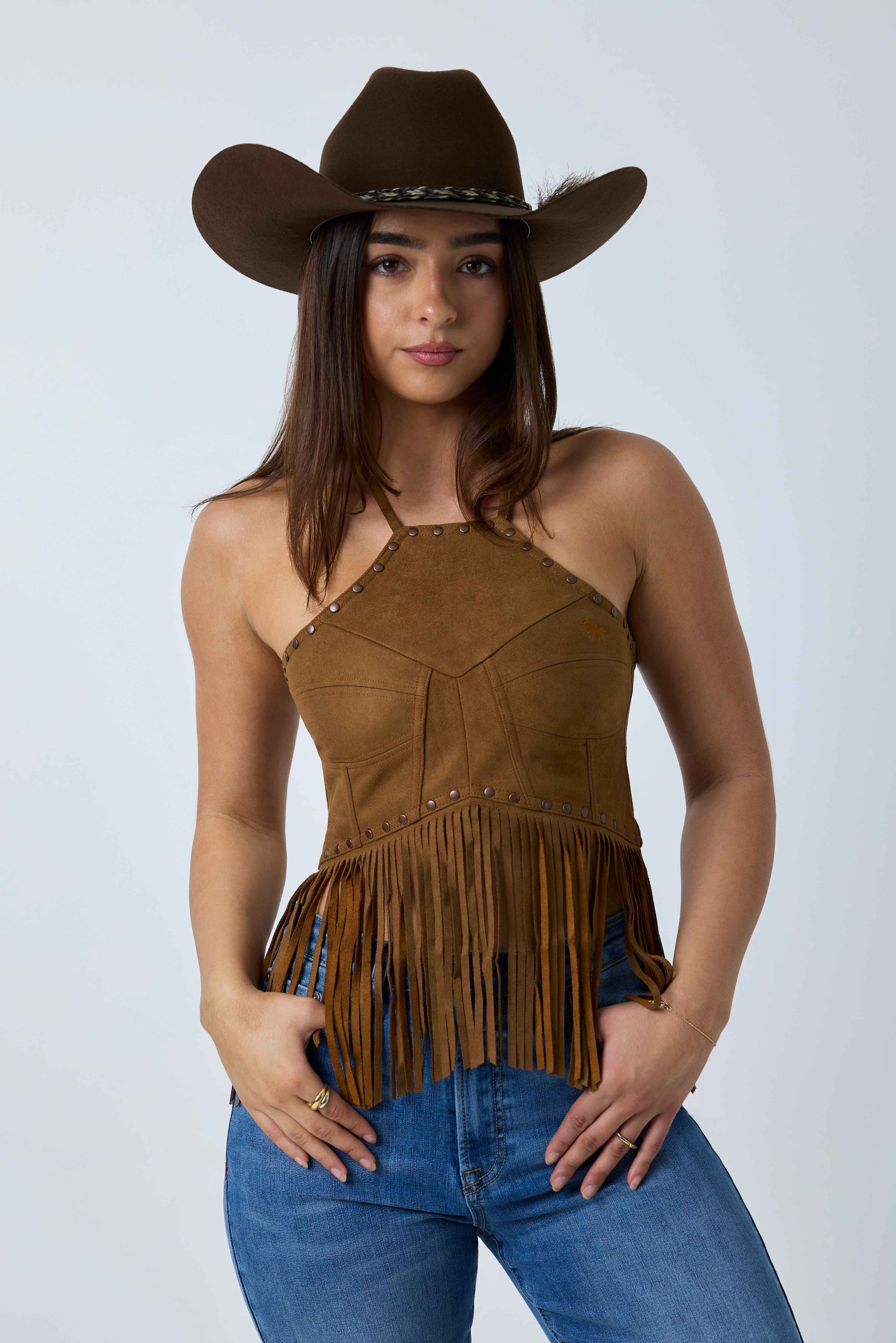 Ringers Western Willow Womens Faux Suede Halter Top
