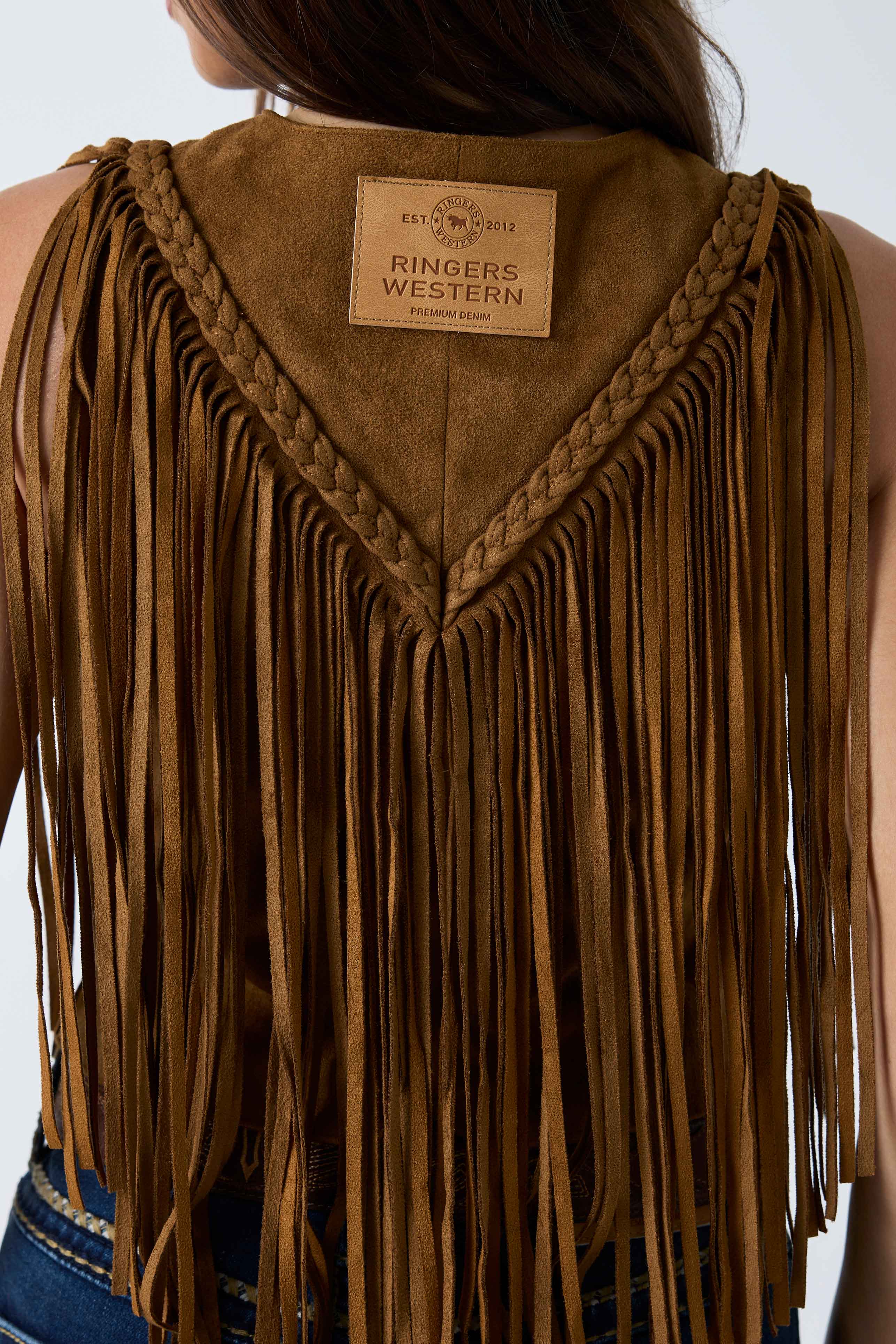 Ringers Western Wanderlust Womens Faux Suede Fringe Vest