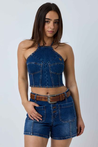 Ringers Western Willow Womens Denim Halter Top