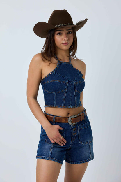 Ringers Western Willow Womens Denim Halter Top
