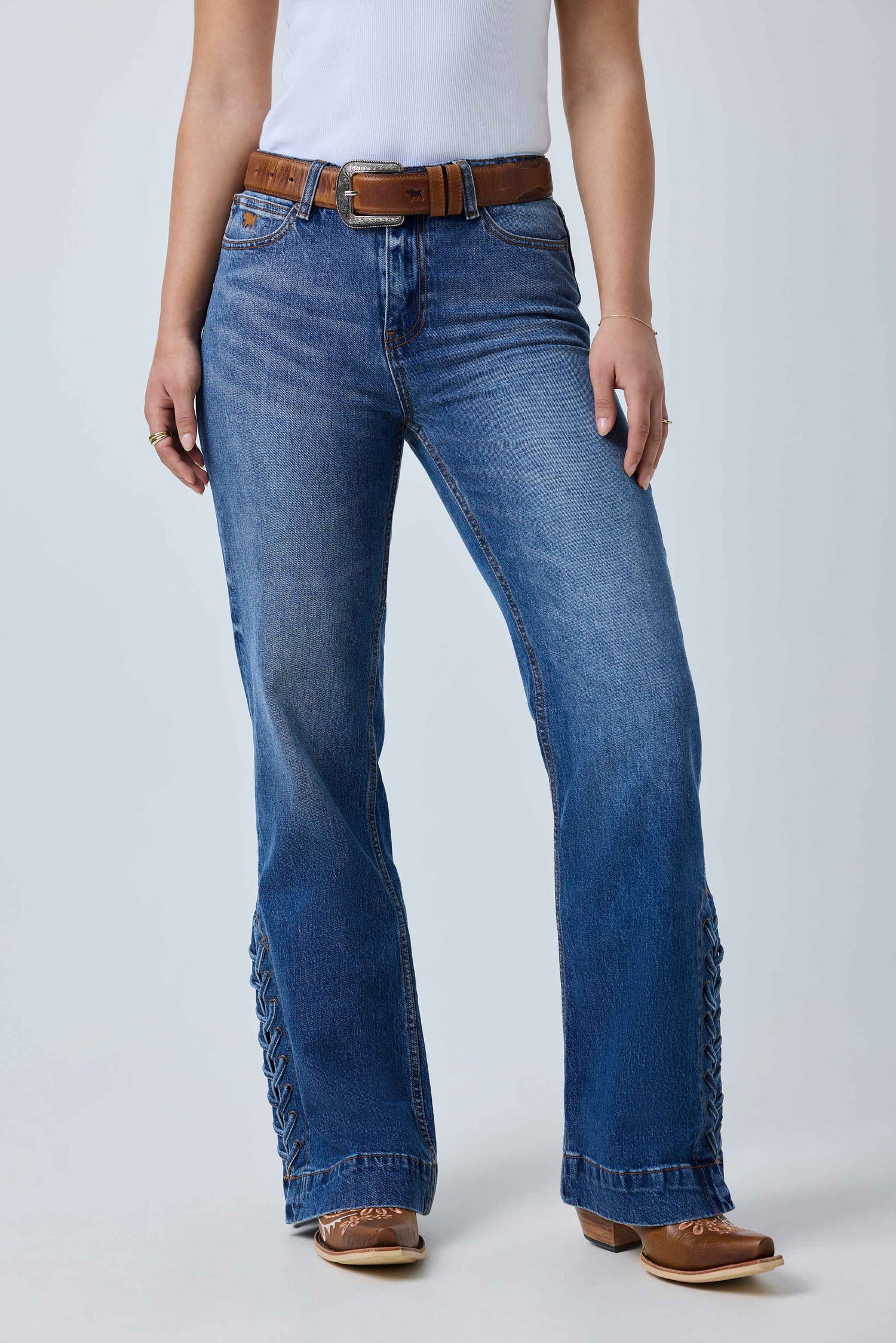 Ringers Western Elly Womens High Rise Wide Bootleg Jean