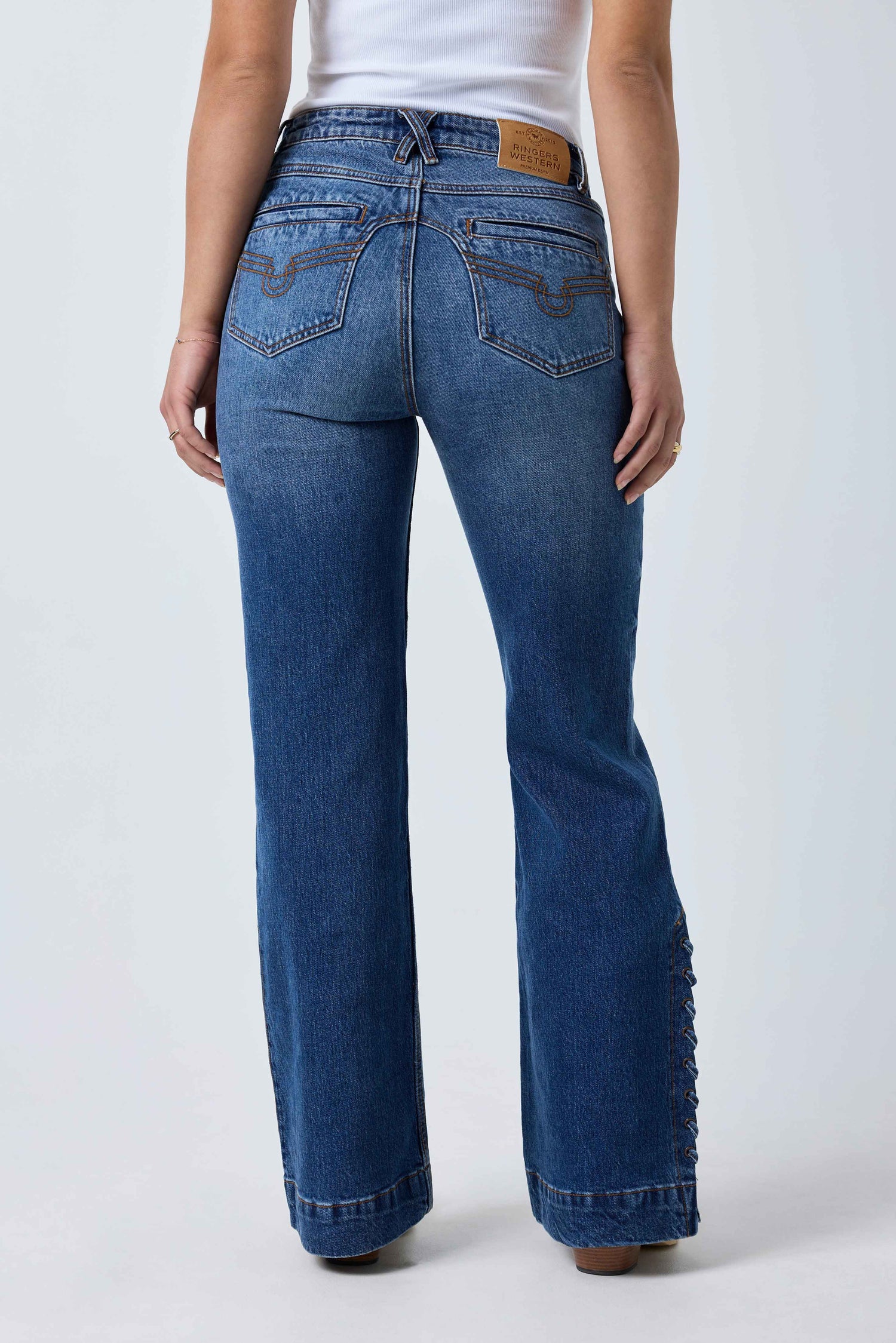Ringers Western Elly Womens High Rise Wide Bootleg Jean
