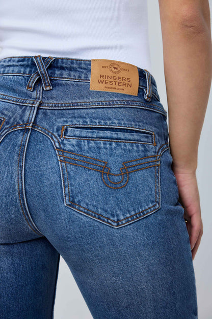 Ringers Western Elly Womens High Rise Wide Bootleg Jean