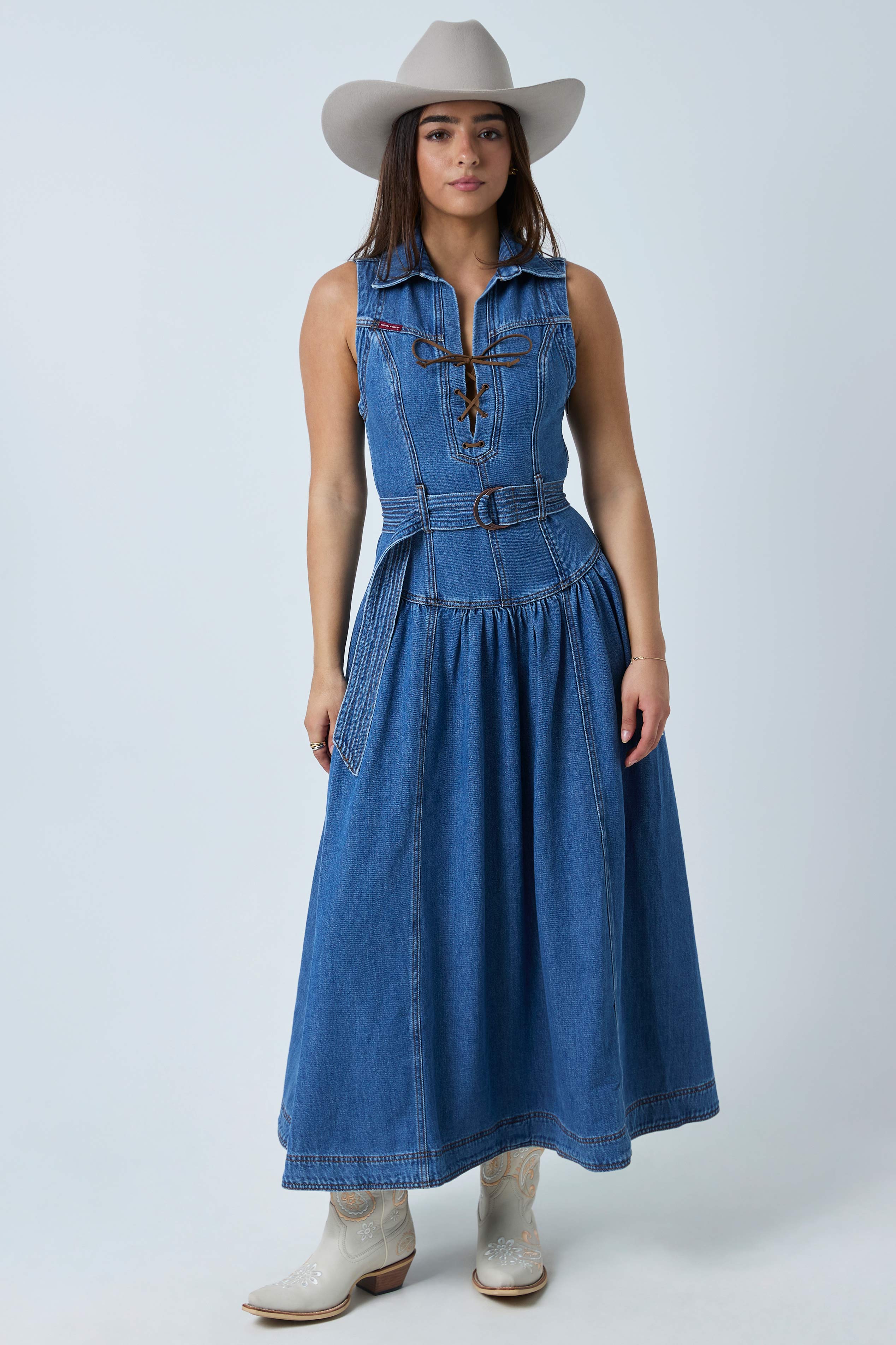 Ringers Western Winona Womens Lace Front Midi Dress
