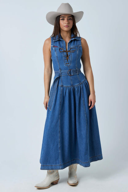 Ringers Western Winona Womens Lace Front Midi Dress