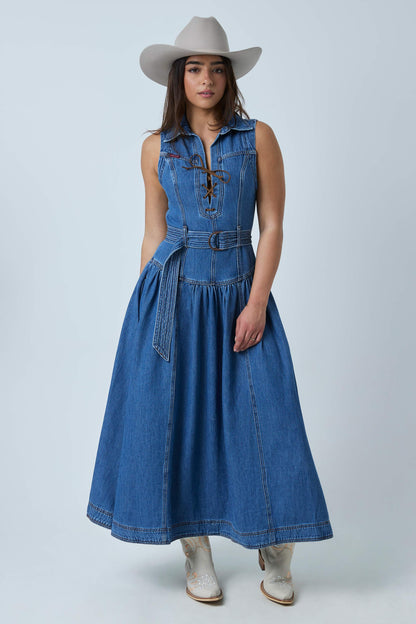 Ringers Western Winona Womens Lace Front Midi Dress