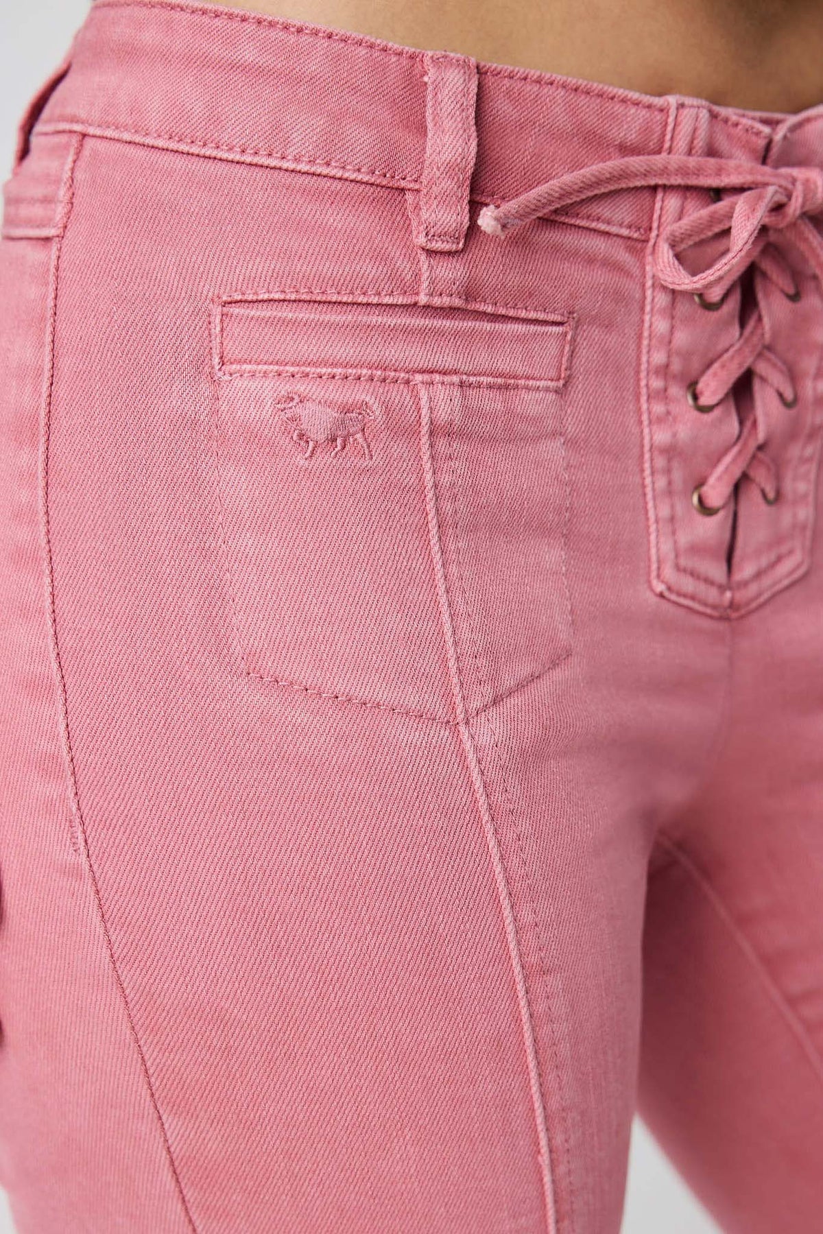 Ringers Western Rodeo Rose Womens Lace Front Mid Rise Bootleg Jean