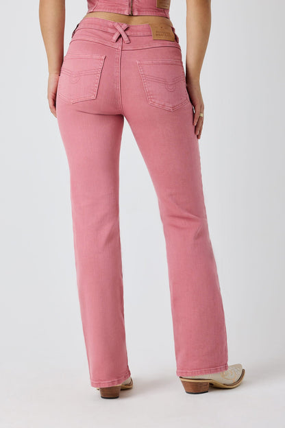 Ringers Western Rodeo Rose Womens Lace Front Mid Rise Bootleg Jean