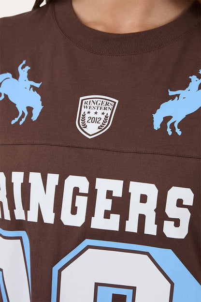 Ringers Western Rodeo Cowboy Athletic Oversized Tee