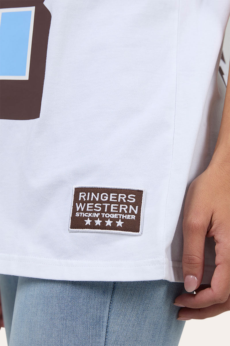 Ringers Western Rodeo Cowboy Athletic Oversized Tee