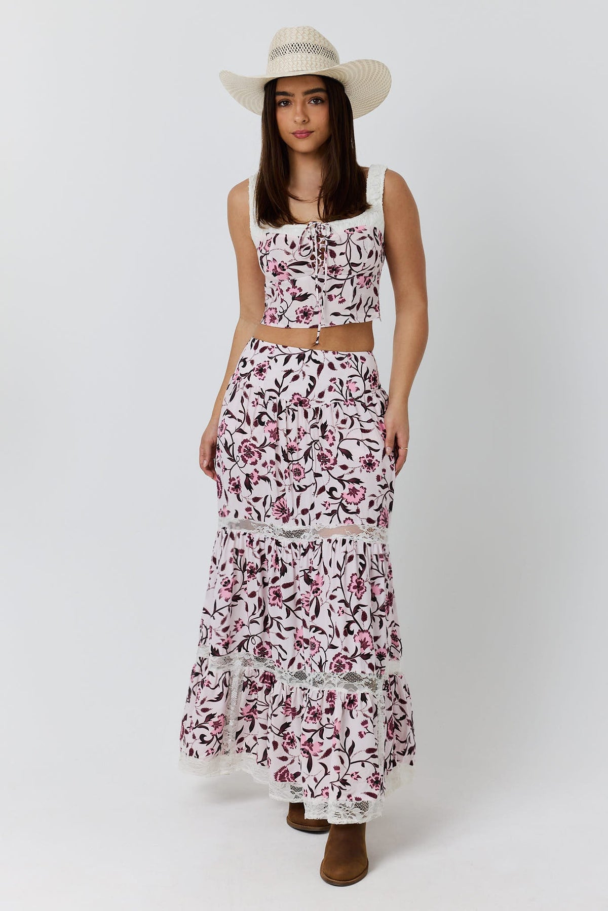 Ringers Western Wild At Heart Womens Maxi Skirt - Pink