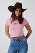 Ringers Western Wild Heart Womens Baby T-Shirt - Dusty Pink
