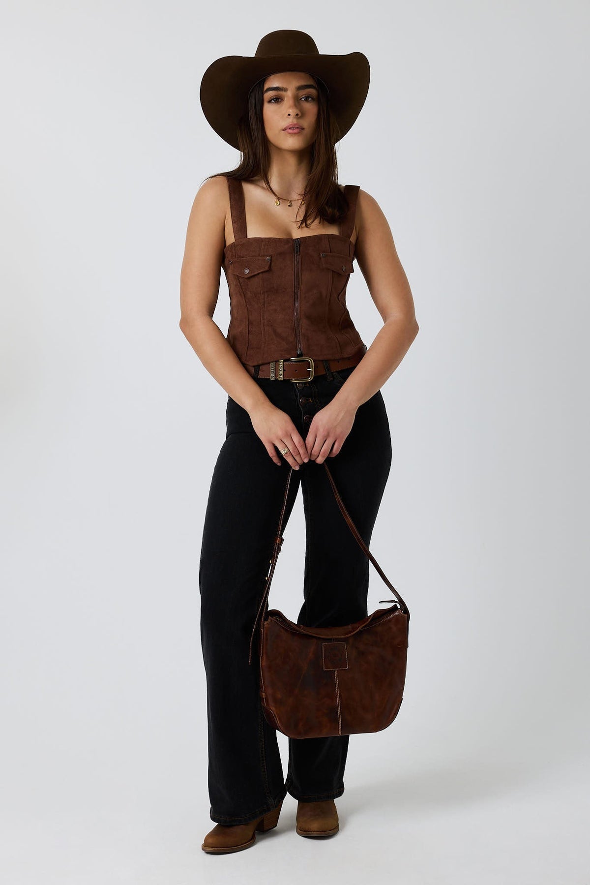 Ringers Western Ember Womens Fashion Top - Dark Tan