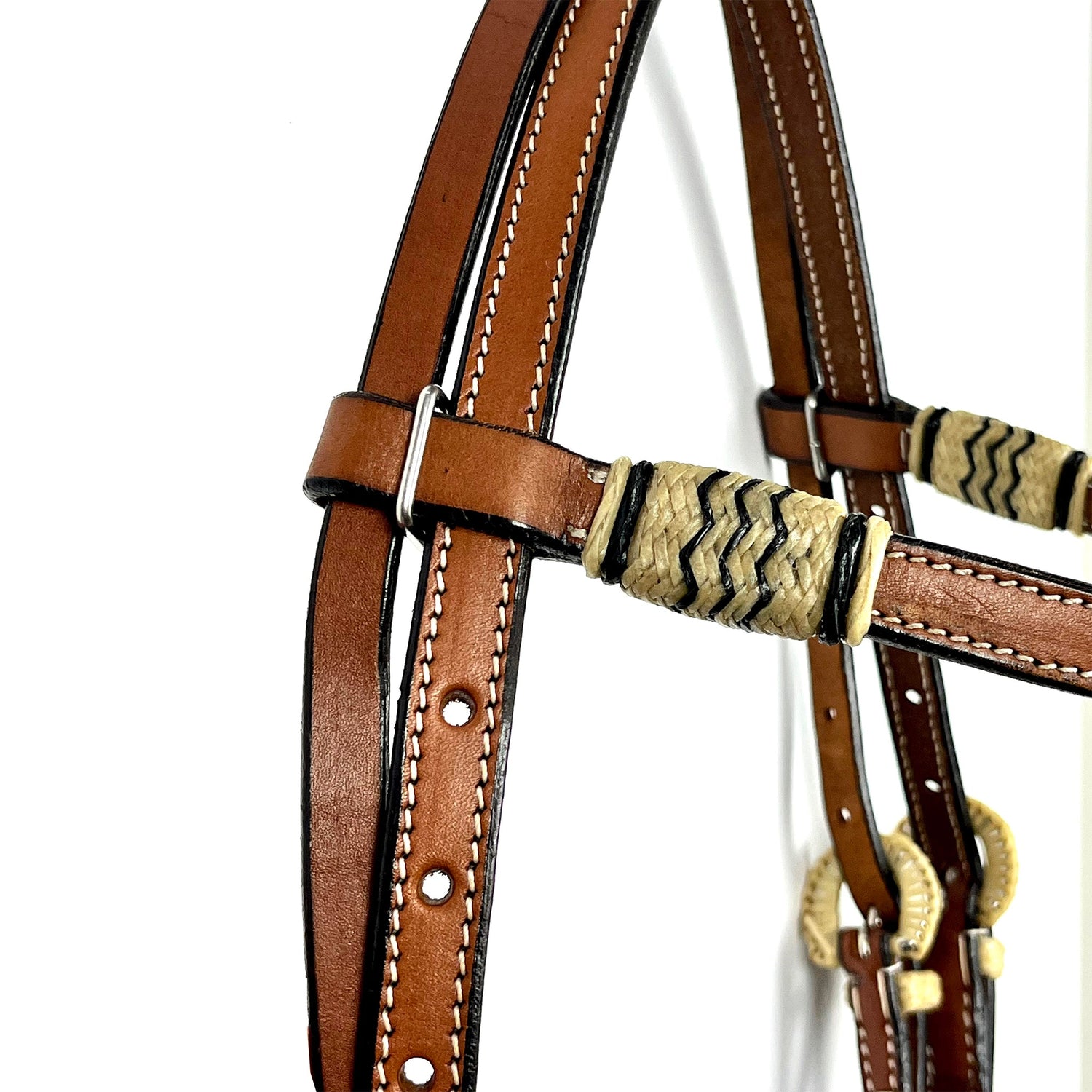 Ezy Ride Bridle Brow with Rawhide Knots and Buckles