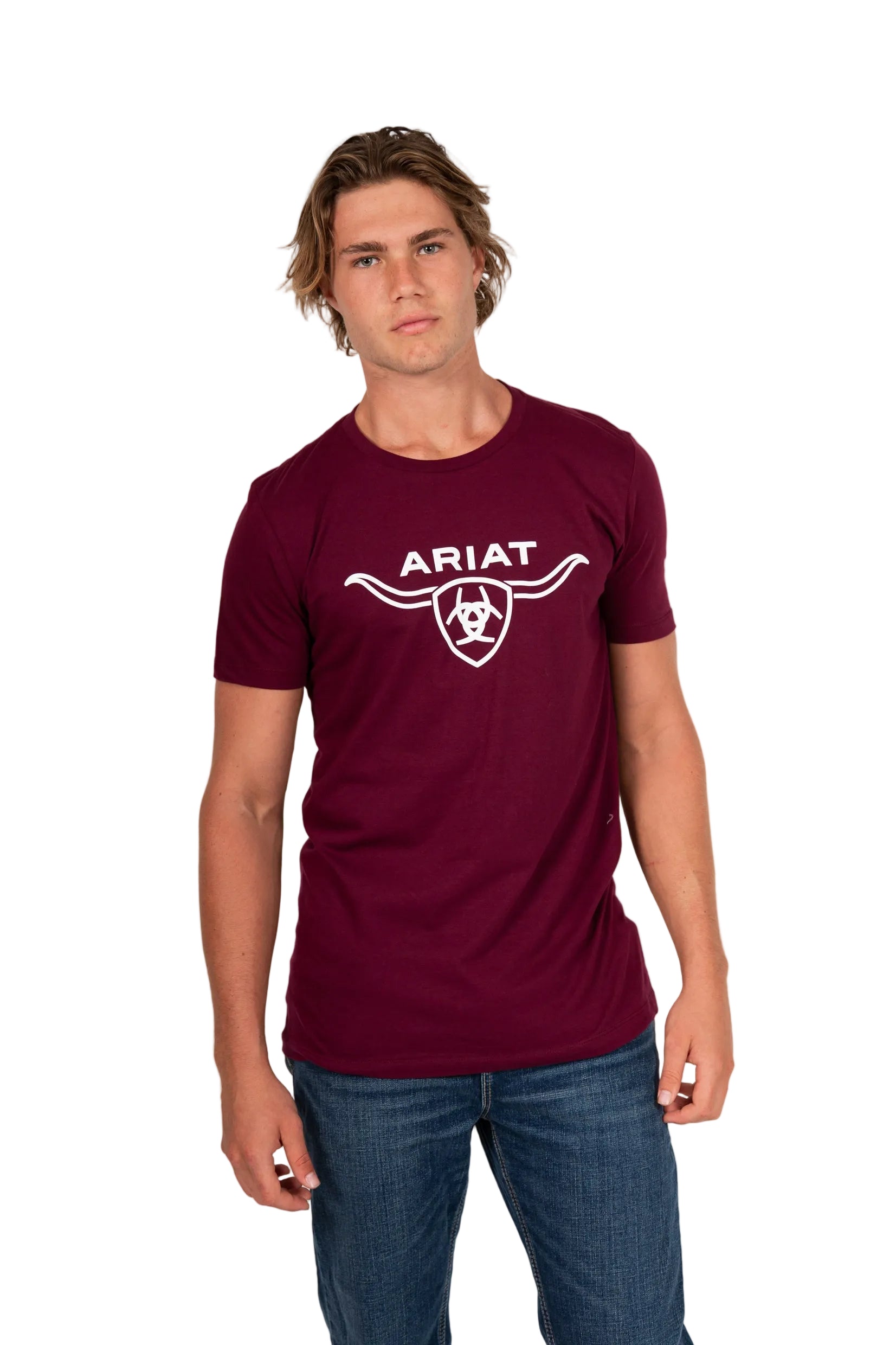 Ariat Shield Horns T-Shirt - Maroon