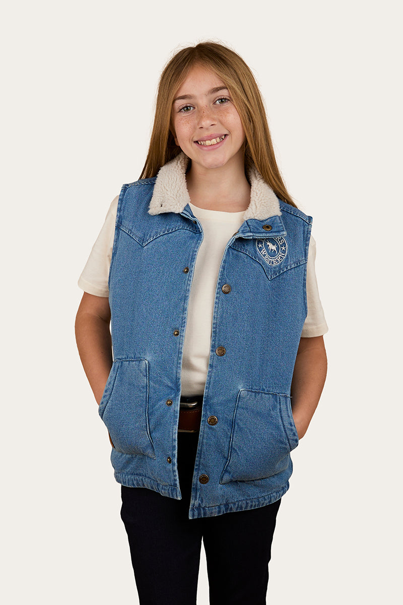 Ringers Western Ruby Denim Sherpa Vest