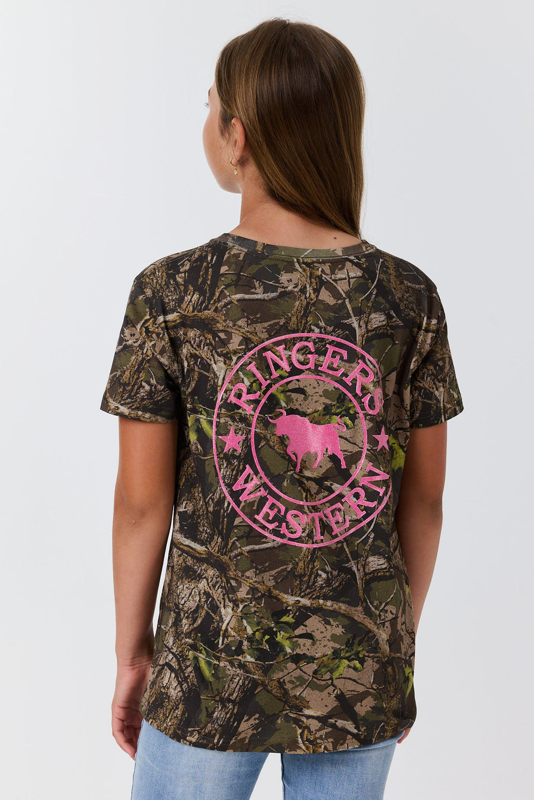 Ringers Western Find Me Youth Girls Camo T-Shirt