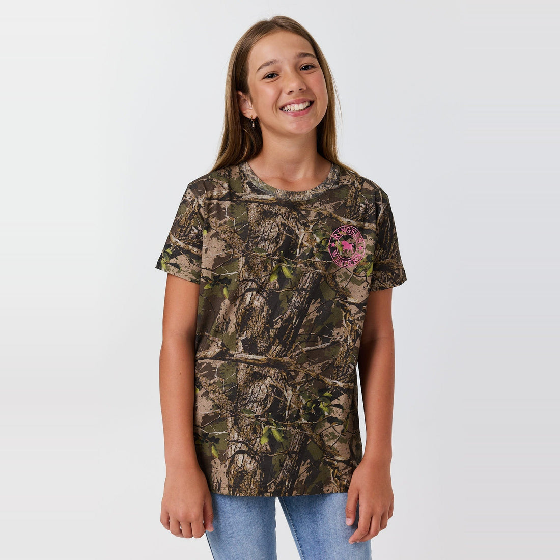 Ringers Western Find Me Youth Girls Camo T-Shirt