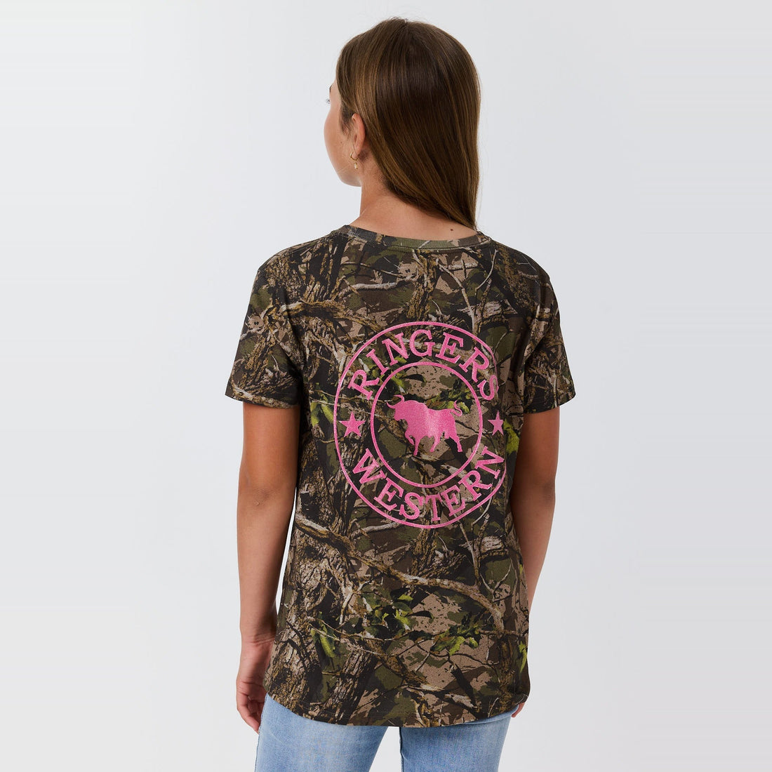 Ringers Western Find Me Youth Girls Camo T-Shirt