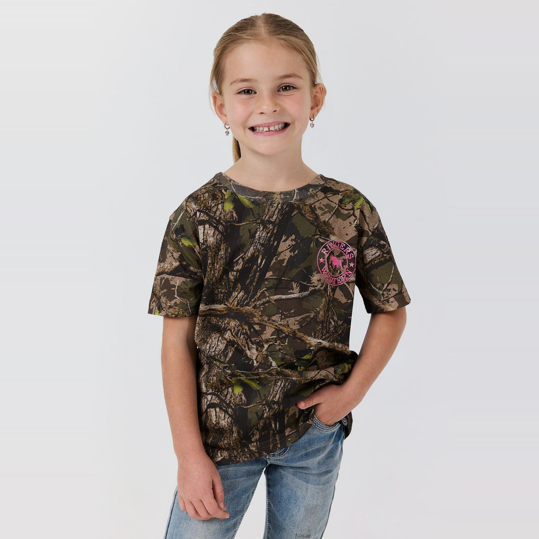 Ringers Western Find Me Kids Girls Camo T-Shirt