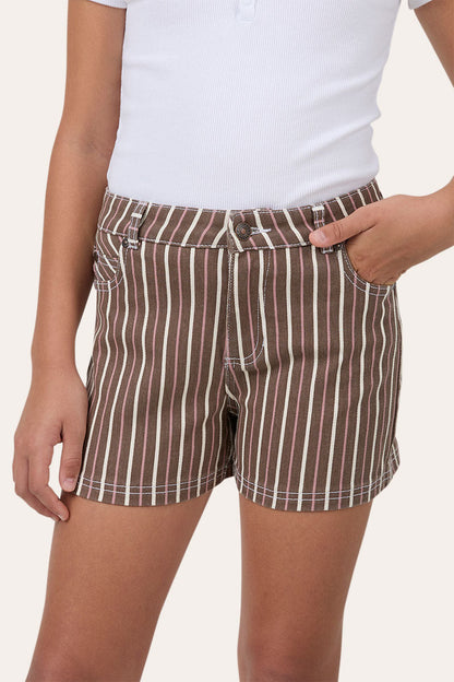 Ringers Western Tenika Stripe Youth Girls Denim Short - Country Stripe