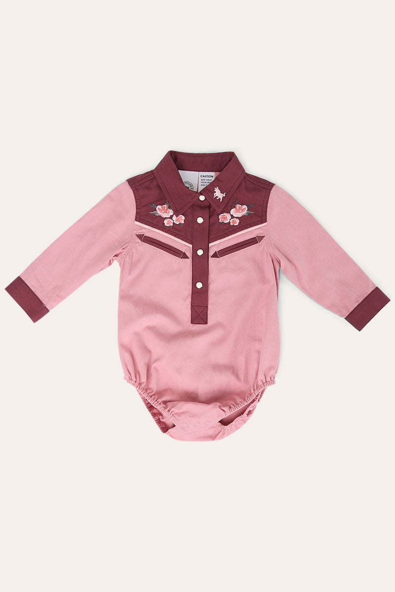 Ringers Western Bonnie Babies Girls Western Shirt Romper