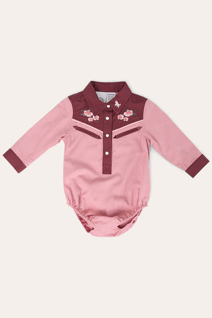 Ringers Western Bonnie Babies Girls Western Shirt Romper