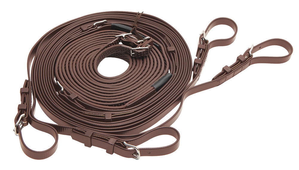 Zilco R-Grip Pairs Driving Reins Brown/Brown Full Size
