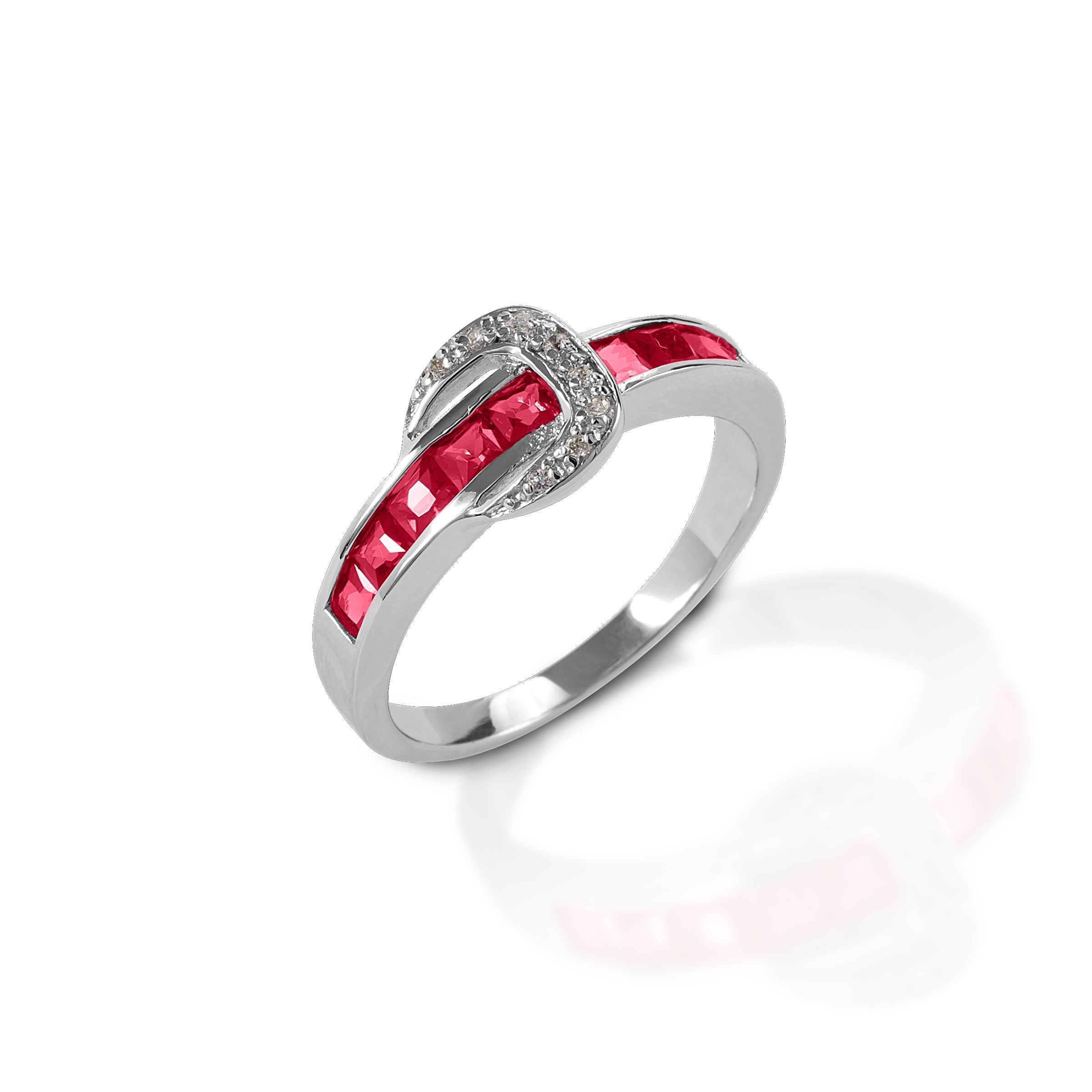 Kelly Herd Small Red Contemporary Buckle Ring