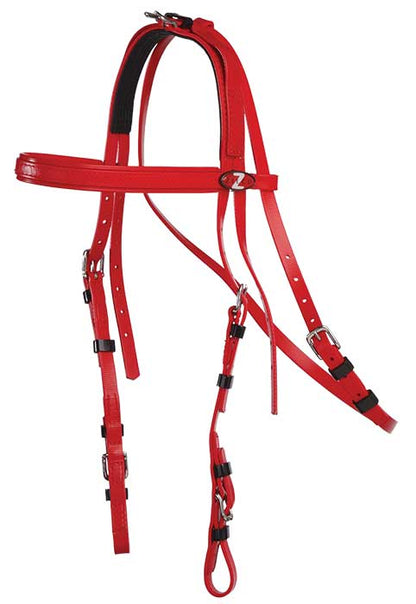 Zilco Extended Throat Harness Bridle Red