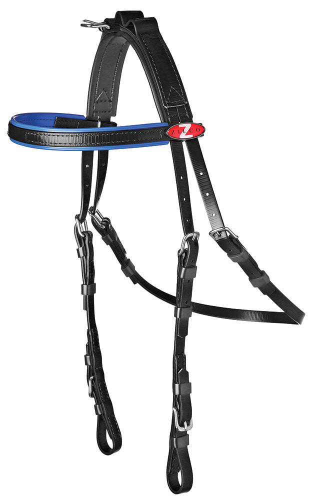 Zilco Open Harness Bridle Black with Blue Trim