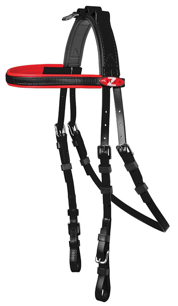 Zilco Open Harness Bridle Black with Red Trim
