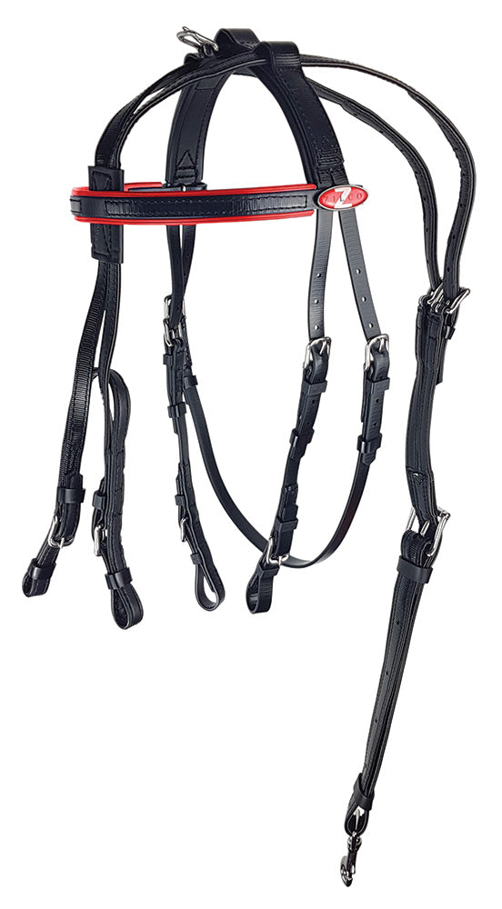 Zilco Bridle &amp; US Style Headcheck Black/Red